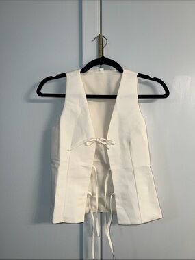 Amazon White Tie-Front Women's Vest Tunic